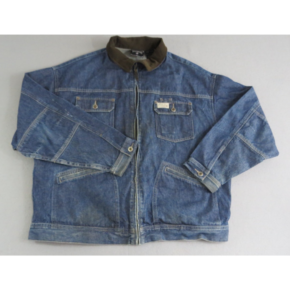 Vintage Rocawear Denim 100% Cotton Full Zip Streetwear Jacket Men's 2XL